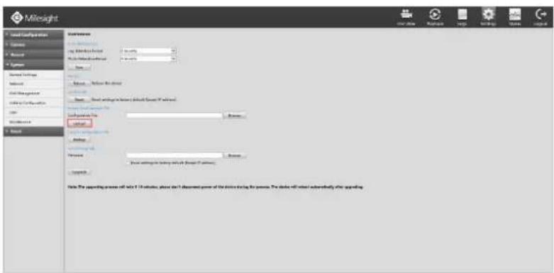 Milesight MS-N5016-UT - Import Configuration File - 1