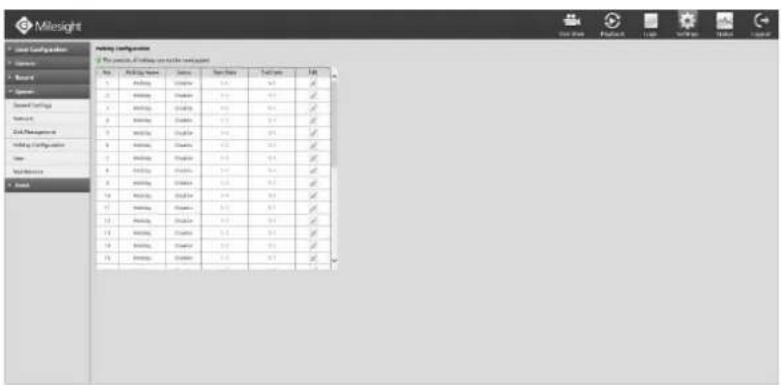 Milesight MS-N5016-UT - Holiday Configuration - 1