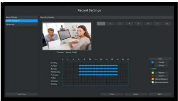 Milesight MS-N5016-UT - Method2.Set record schedule by drag the mouse - 3