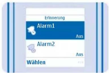 Erinnerung Alarm1 Aus Alarm2 Aus Wählen