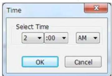 Time Select Time 2 :00 AM OK Cancel