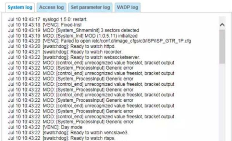 Vivotek FD9365-EHTV - System log - 1