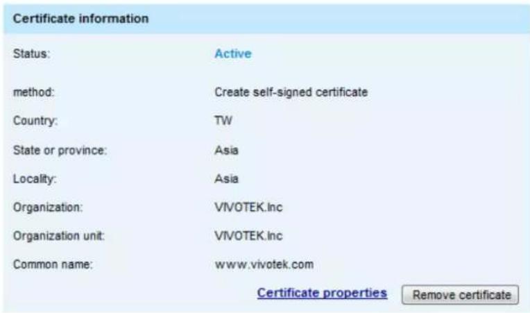 Vivotek FD9365-EHTV - Create self-signed certificate - 2