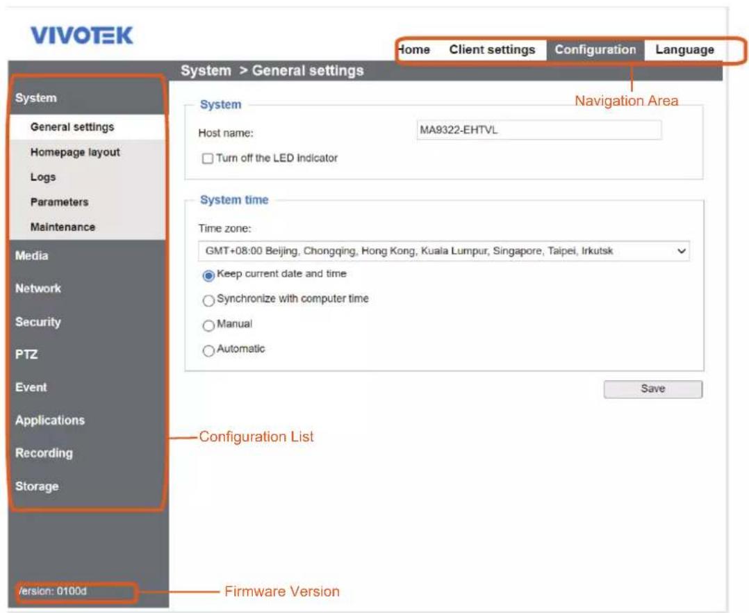 Vivotek FD9365-EHTV - Configuration - 1
