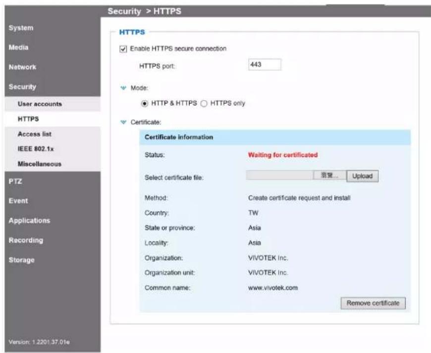 Vivotek FD9365-EHTV - Certificate information - 8