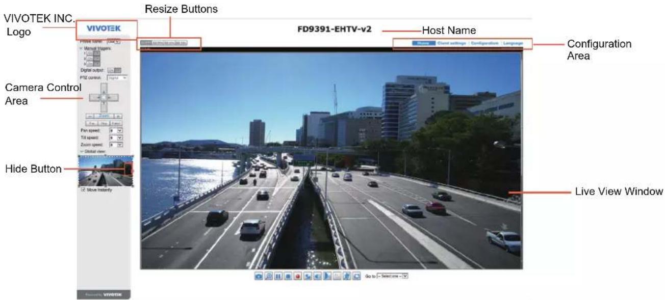 Vivotek FD9365-EHTV - Main Page - 1