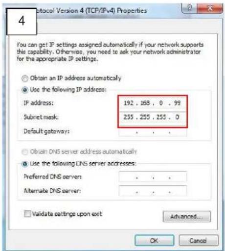 ACTi A92 - Manually adjust the IP address of the PC: - 4
