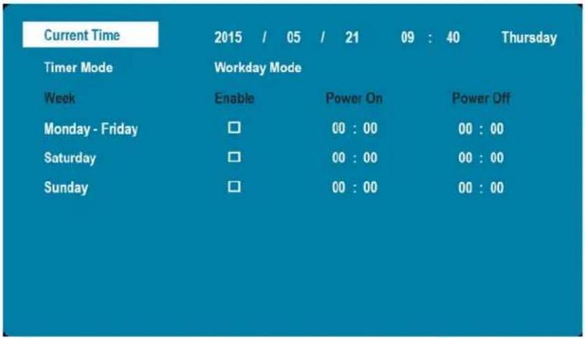 Planar EP5814K - Real Time Clock – Workday Mode - 1