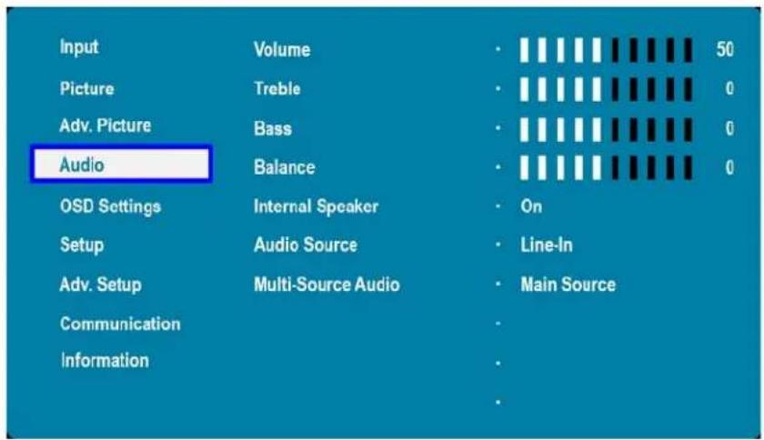 Planar EP5814K - Audio Menu - 1