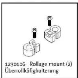 1230106 Rollage mount (2) Überrollkäfighalterung