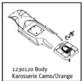 1230120 Body Karosserie Camo/Orange
