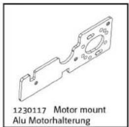 1230117 Motor mount Alu Motorhalterung