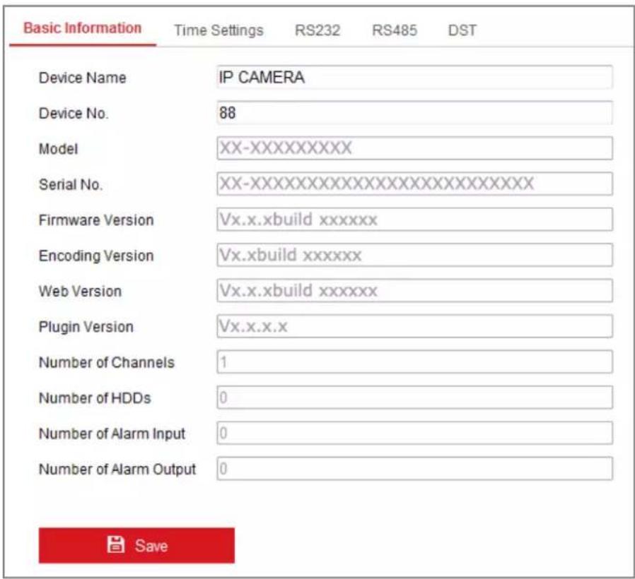 Hikvision DS-2CD2135FWD-IS - Configuring Basic Information - 1