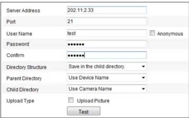 Hikvision DS-2DE7320IW-AE - Conguraon >Advanced Conguraon > Network > FTP - 1