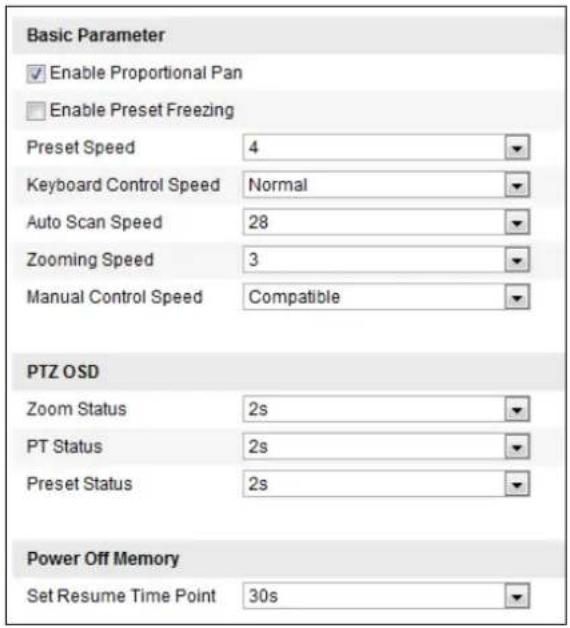 Hikvision DS-2DE7320IW-AE - Conguraon > Advanced Conguraon > PTZ > Basic - 1