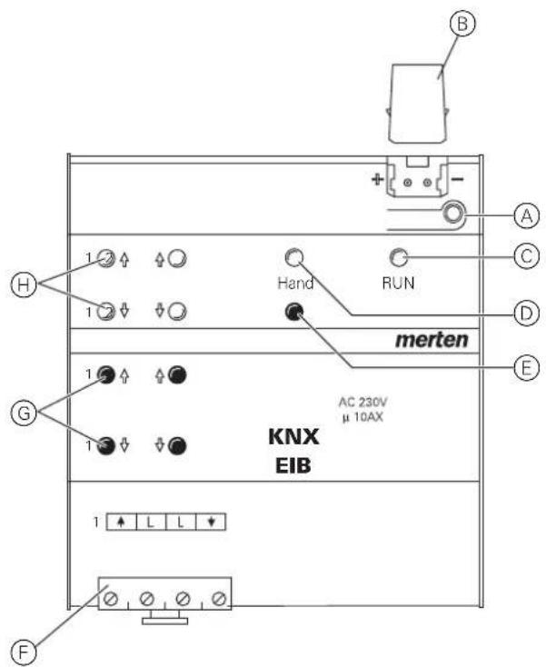 Merten 649804 - Anschlüsse, Anzeigen und Bedienelemente - 1