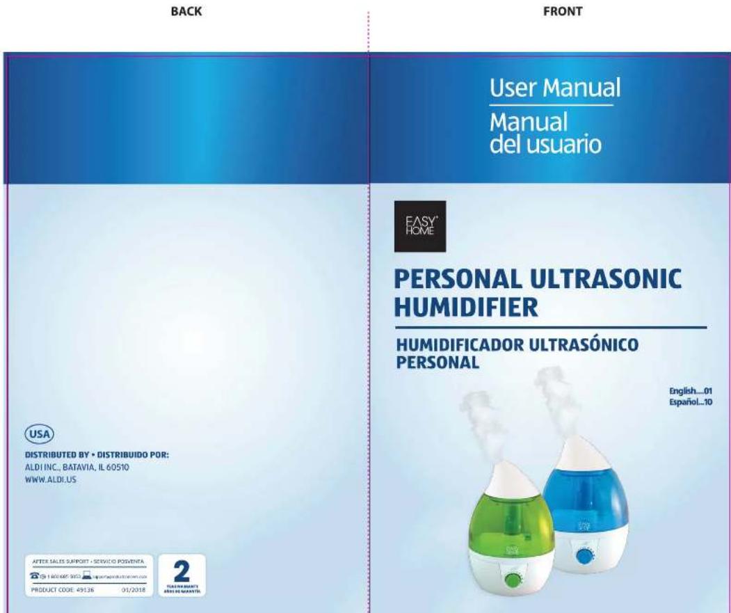 Easy Home Personal Ultrasonic Humidifier 49136 - 1