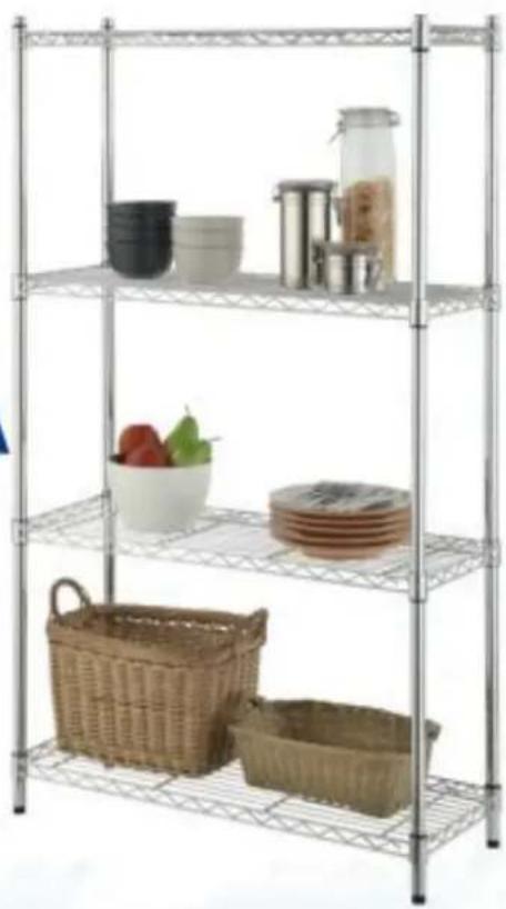 Easy Home 4-Tier Chrome Shelving - ESTANTERÍA CROMADA DE CONSTRUCCIÓN REFORZADA - 1