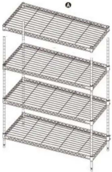 Easy Home 4-Tier Chrome Shelving - Ensamblaje - 1