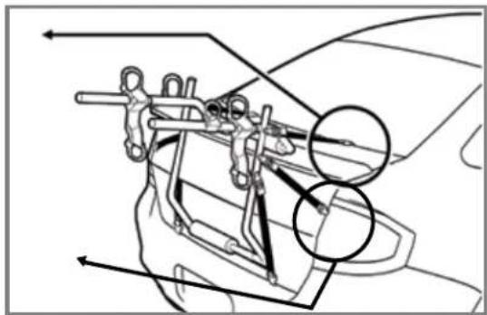 Bikemate 2-Bike Trunk Rack SCT102 - Tie A Knot For Added Security - 2