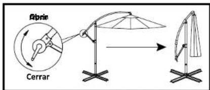 Gardenline 10 Foot Offset Umbrella 21224-17 - Cómo abrir la sombrilla - 1