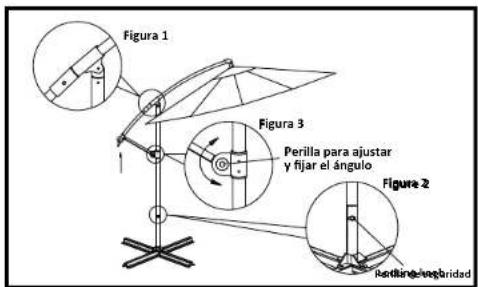 Gardenline 10 Foot Offset Umbrella 21224-17 - Contenido del paquete/piezas - 5