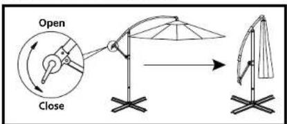 Gardenline 10 Foot Offset Umbrella 21224-17 - How to open the umbrella - 1