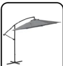 Gardenline 10 Foot Offset Umbrella 21224-17 - TARJETA DE GARANTÍA SOMBRILLA DE 10 PIES CON SOPORTE LATERAL - 2