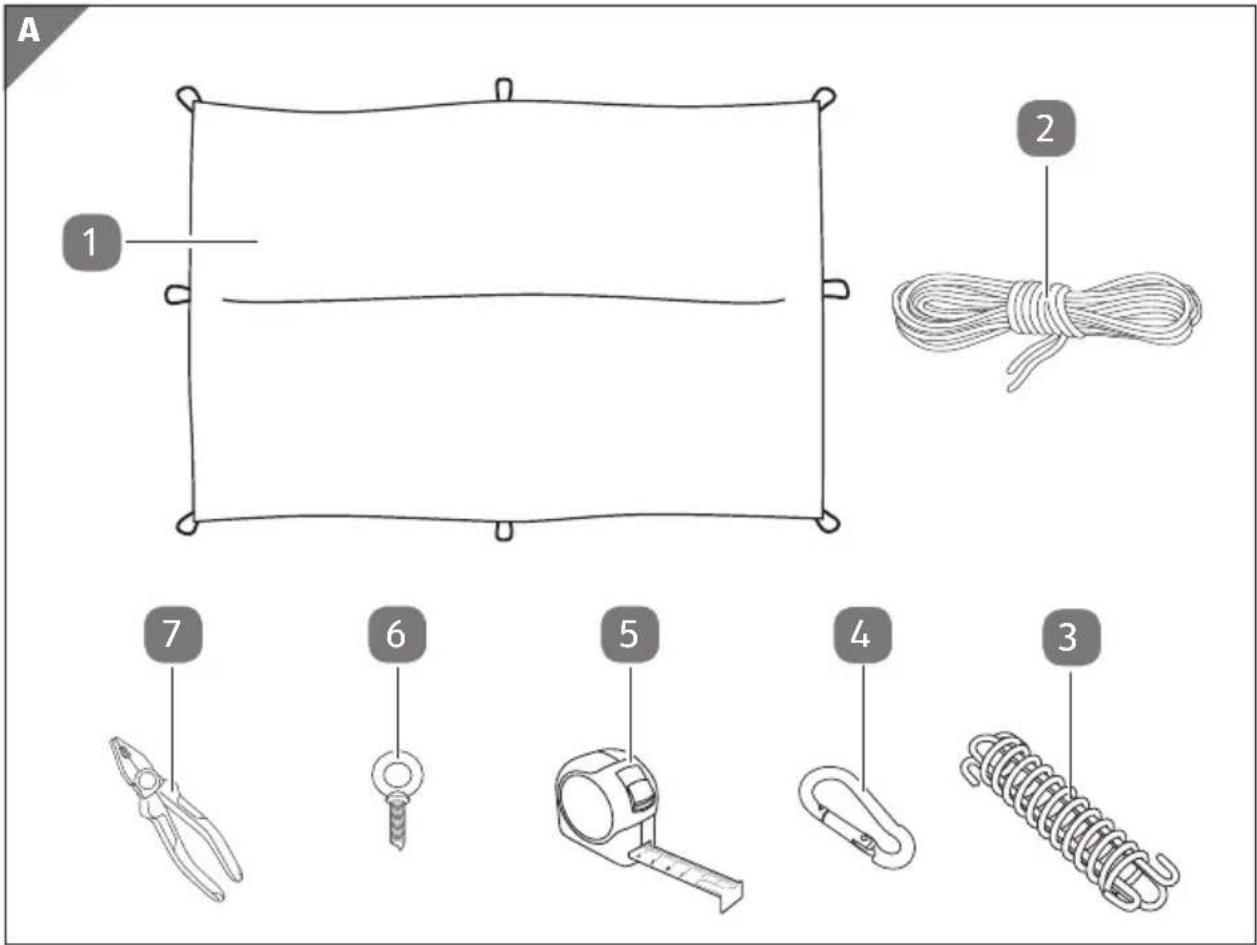 Gardenline Sun Shade Sail 94689 - Contents - 1