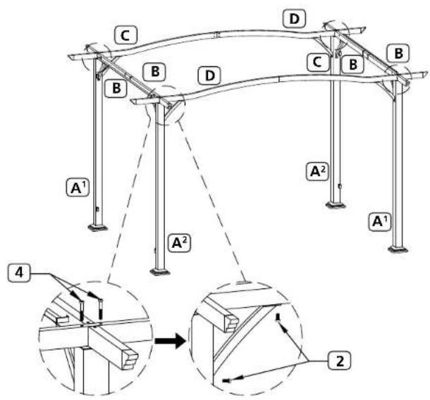 Gardenline Pergola 21919-17/49964-17 - Instrucciones de ensamblaje - 1