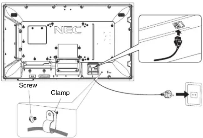 NEC MultiSync V484-T - Connect the supplied power cord - 1