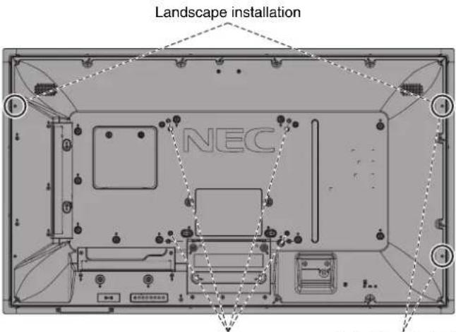 NEC MultiSync V484-T - Please note the following when mounting on wall or ceiling - 2