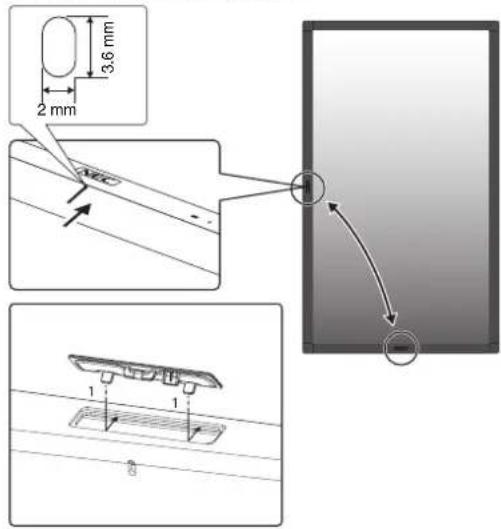 NEC MultiSync V484-T - Changing NEC logo ornament position - 1