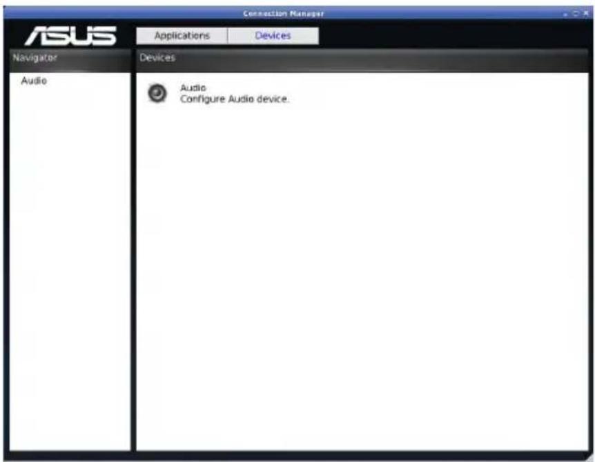 ASUS Applications Devices Navigator Devices Audio Audio Configure Audio device.
