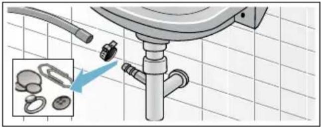 SIEMENS iQ300 WM14E280 - Ablaufschlauch am Siphon verstopft - 1