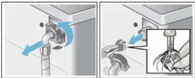 SIEMENS iQ700 WM14W7ECO - Dann Siebe reinigen: - 2