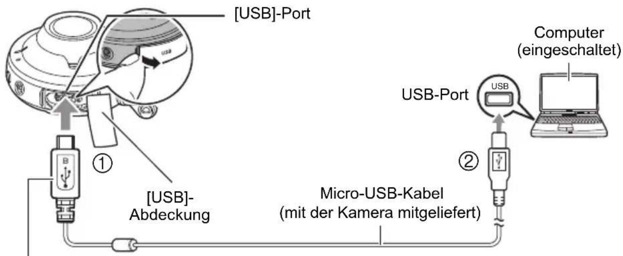 CASIO Exilim EX-FR100CA - ■Über den USB-Anschluss eines Computers laden - 1