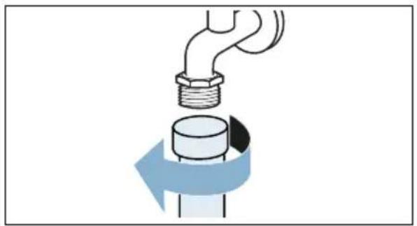 BOSCH WAG28491 - Sieb am Wasserhahn wie folgt reinigen: - 1