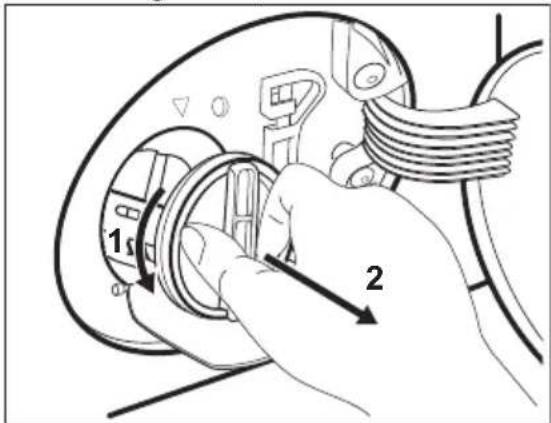 AEG L7FE74683 - Gehen Sie zum Reinigen der Pumpe folgendermaßen vor: - 4