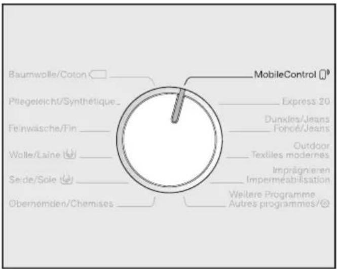 MIELE WWE 800-60 CH TDos Wifi - Anwahl der Programme über Programmwählerstellung MobileControl 📄 und Miele@mobile App - 1