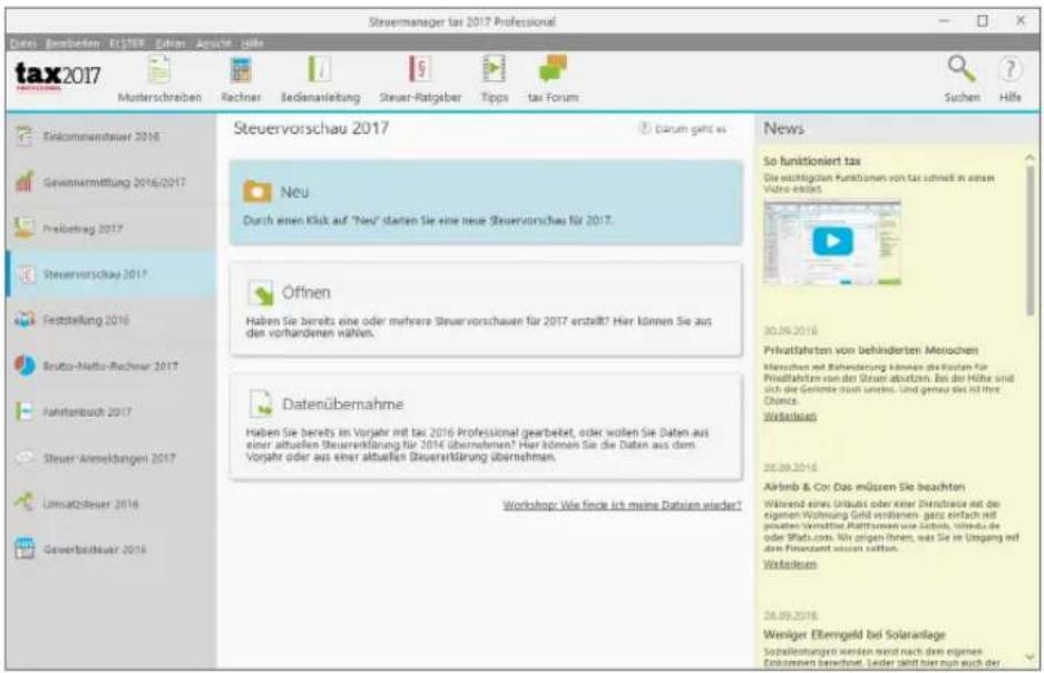 Buhl Tax 2017 Professional - Nach dem Start - 1