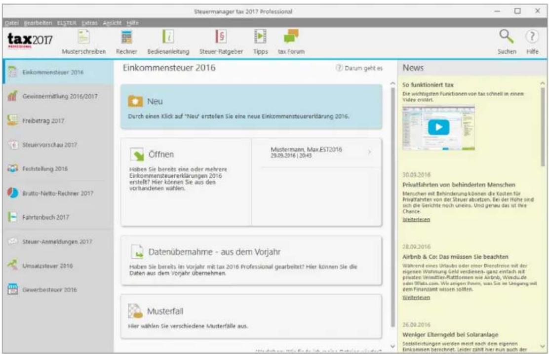 Buhl Tax 2017 Professional - Die einzelnen Programme von tax 2017 - 1