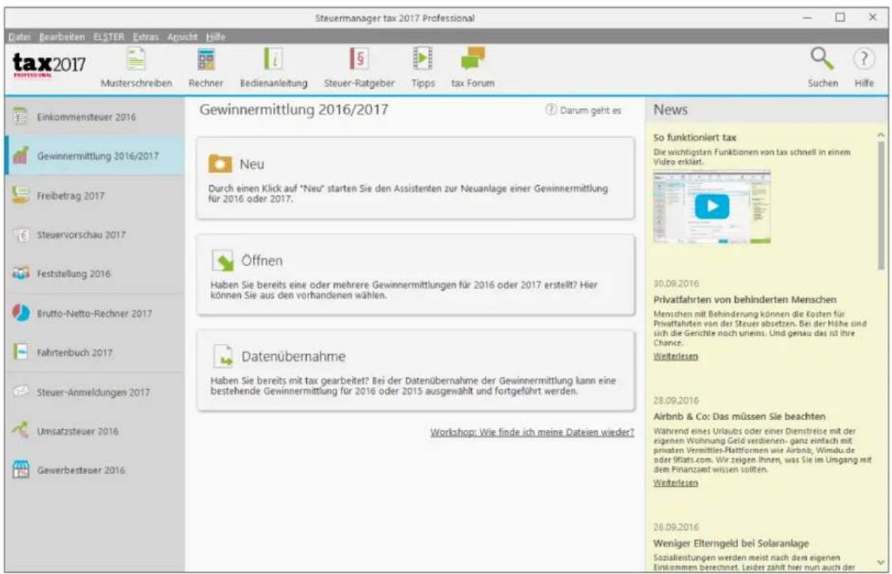 Buhl Tax 2017 Professional - Nach dem Start - 1