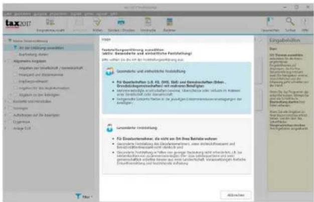 Buhl Tax 2017 Professional - Feststellungserklärung anlegen / bearbeiten - 1
