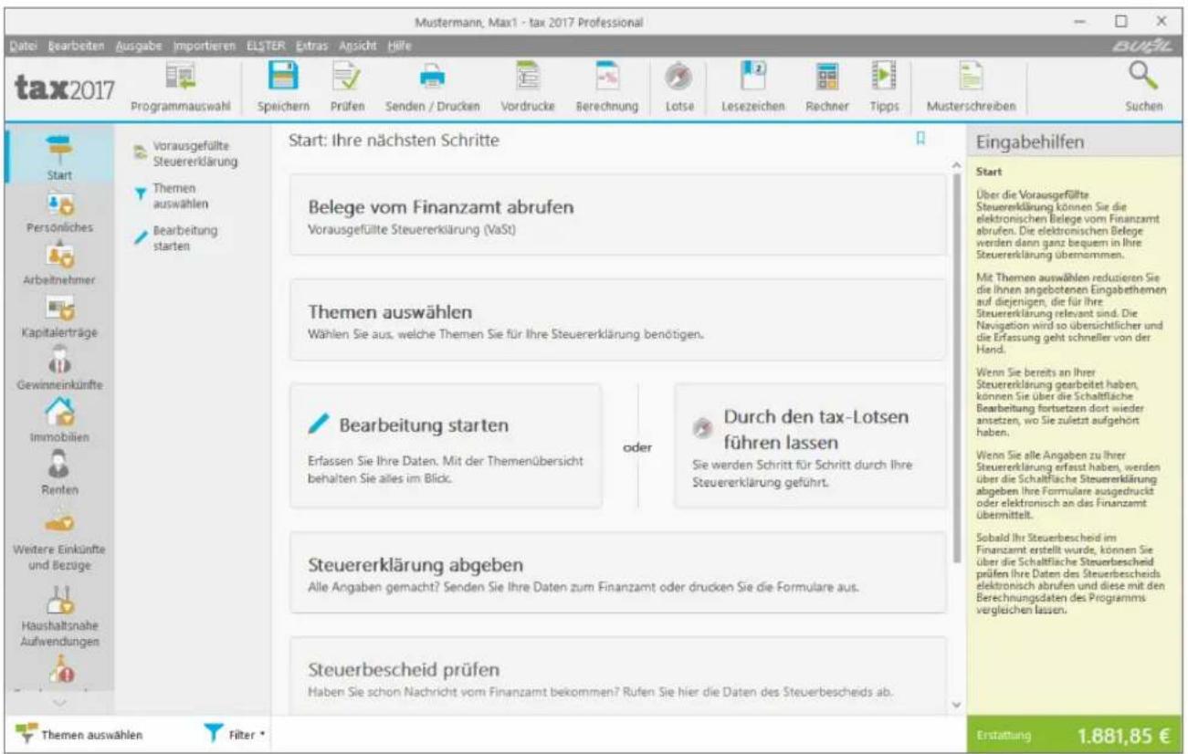 Buhl Tax 2017 Professional - Hinweis - 1