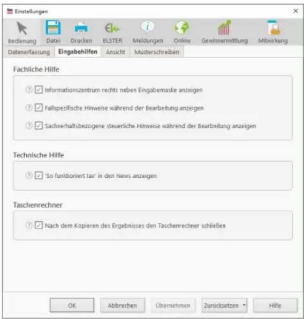 Buhl Tax 2017 Professional - Eingabehilfen - 1