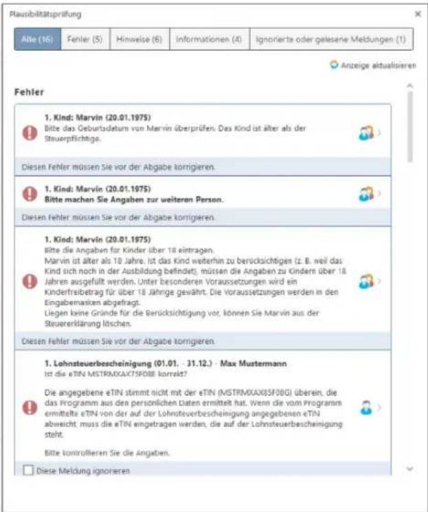 Buhl Tax 2017 Professional - Vorjahre vergleichen - 2
