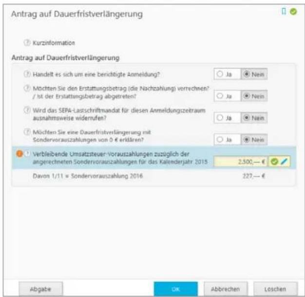 Buhl Tax 2017 Professional - Antrag auf Dauerfristverlängerung - 1