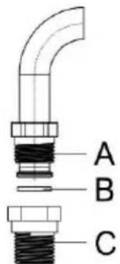 GORENJE K5110WJ - Anschluss mit einem flexiblen Gasschlauch - 2