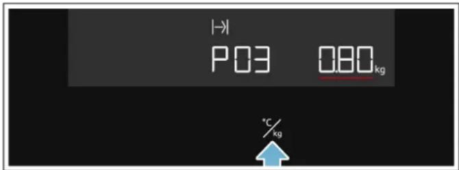 |→| P03 0.80 kg °C/kg